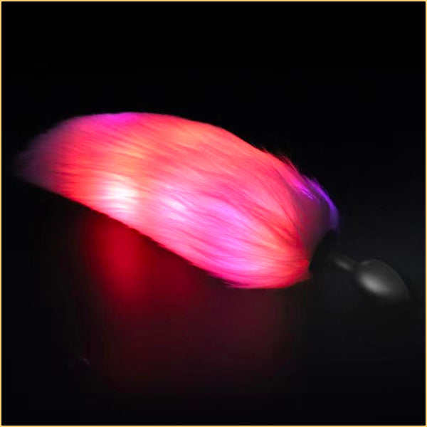 Glowing Fox Tail Silicone Butt Plug